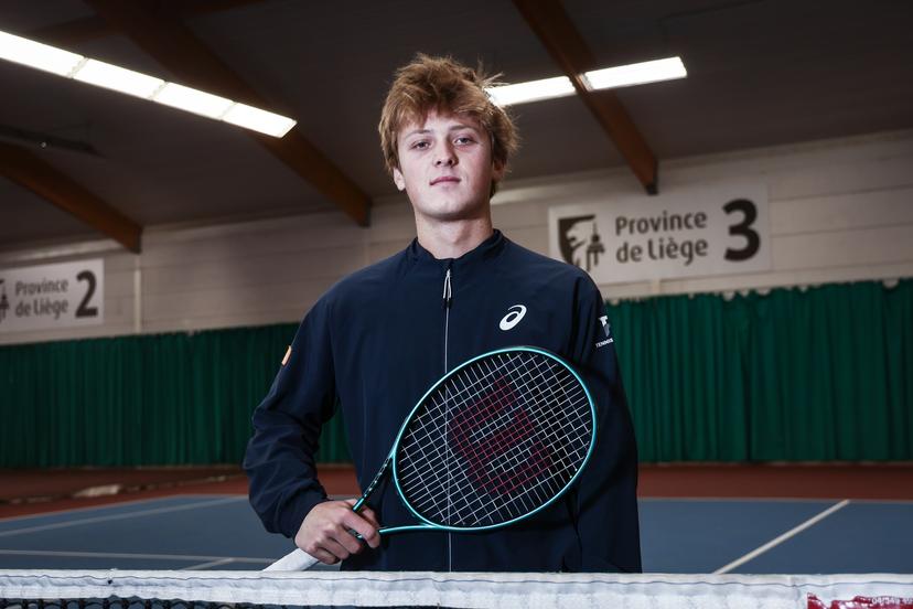 Belgian tennis player Jack Loge poses for the photographer at a press conference of Tennis Padel Pickleball Wallonie-Bruxelles, in Huy, on Friday 19 December 2025. BELGA PHOTO BRUNO FAHY