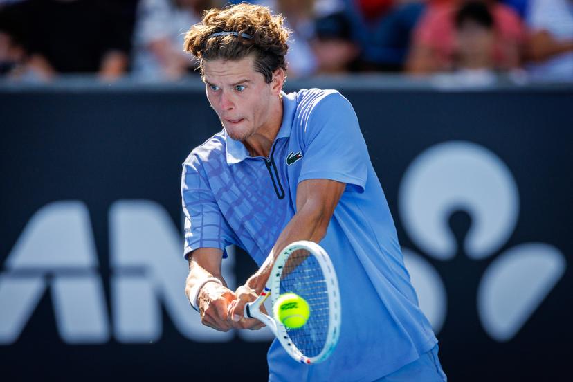 Belgium's Alexander Blockx pictured during a third round qualifying match in the men's singles against Australia's Kubler at the Australian Open, Melbourne Park, Melbourne on Thursday 15 January 2026.  BELGA PHOTO PATRICK HAMILTON  --- BENELUX ONLY   ---