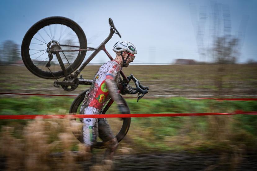 Belgian Michael Vanthourenhout pictured in action during the men's elite race of the Cyclocross Otegem cycling event, Monday 12 January 2026 in Otegem, the day after the Belgian national cyclocross championships. BELGA PHOTO DAVID PINTENS
