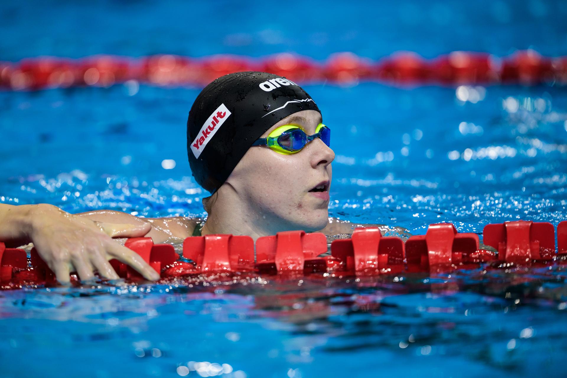 ATTENTION EDITORS - BENELUX ONLY - 250730 Roos Vanotterdijk of Belgium after competing in women's 50 meters backstroke swimming semifinal during day 20 of the World Aquatics Championships on July 30, 2025 in Singapore.  Photo: Joel Marklund / BILDBYRÅN / kod JM / JM0713 bbeng simning swimming svømming sim-vm vm sim-vm 2025 world aquatics championships 2025