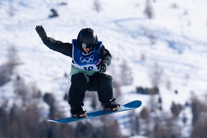 Sky Remans of Belgium competes during the Women's Snowboard Slopestyle Qualification on day nine of the Milano Cortina 2026 Winter Olympic games at Livigno Snow Park on February 15, 2026 in Livigno, Italy. Photo by Laurent Zabulon/ABACAPRESS.COM/ BENELUX ONLY