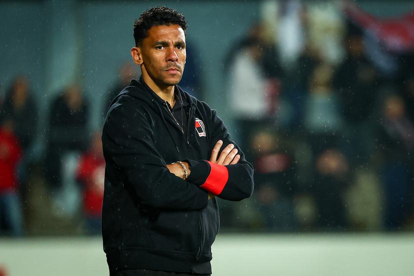 Rwdm's head  Igor De Camargo during a soccer match between KSC Lokeren-Temse and RWD Molenbeek, Thursday 24 April 2025 in Lokeren, a semi-final first leg in the promotion play-off of the 2024-2025 'Challenger Pro League' 1B second division of the Belgian championship. BELGA PHOTO DAVID PINTENS