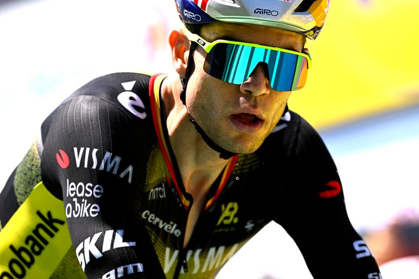 Belgian Wout van Aert of Team Visma-Lease a Bike pictured at the finish of stage 13 of the 2025 Tour de France cycling race, an 11km individual time trial from Loudenvielle to Peyragudes, on Friday 18 July 2025 in France. The 112th edition of the Tour de France starts on Saturday 5 July in Lille, France, and will finish in Paris, France on the 27th of July.   BELGA PHOTO JASPER JACOBS