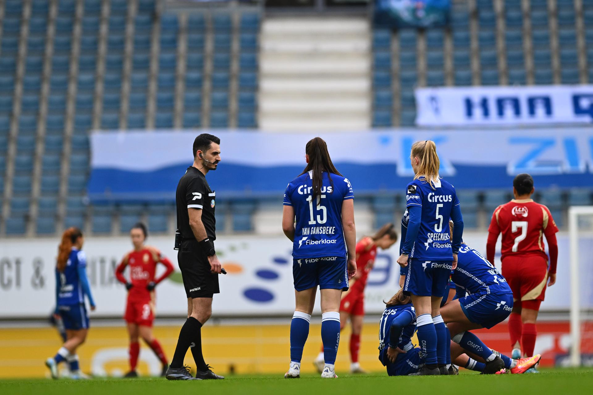 Illustration picture taken during a female soccer game between AA Gent Ladies and Standard Femina on the 11th matchday of the 2024 - 2025 season of Belgian Lotto Womens Super League, Saturday 23 November 2024 in Gent. BELGA PHOTO LUC CLAESSEN