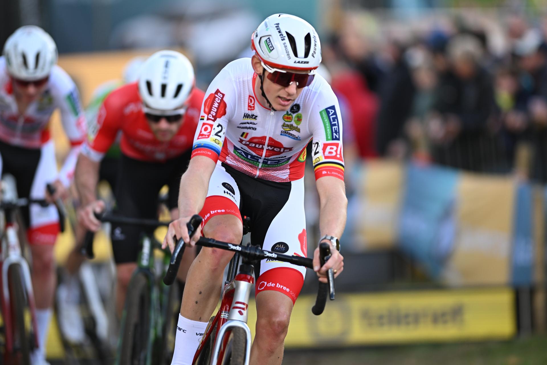 Michael VANTHOURENHOUT pictured in action during the men's elite race of the Superprestige Overijse cyclocross cycling event, Sunday 25 October 2026 in Overijse, the first race of the Superprestige competition. BELGA PHOTO DAVID PINTENS