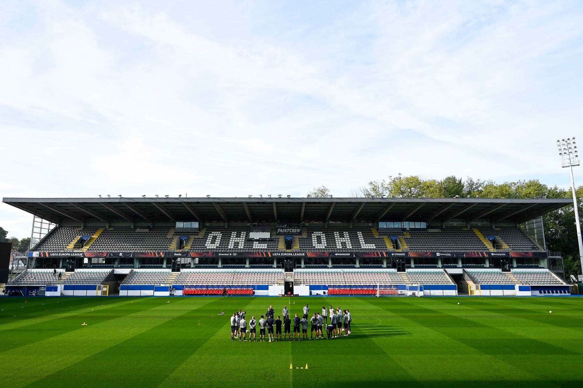 Illustration picture shows OHL's the King Power At Den Dreef stadium during a training session of Belgian soccer team Royale Union Saint-Gilloise, Wednesday 12 October 2022 in Leuven, in preparation of tomorrow's game against Portuguese Braga SC on the fourth day of the Uefa Europa League group stage. BELGA PHOTO TOM GOYVAERTS