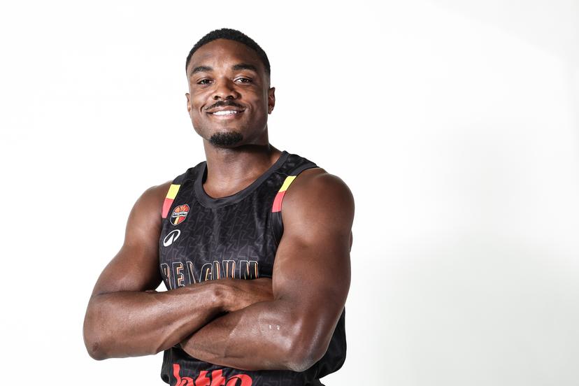 Belgium's Retin Obasohan poses for the photographer during the Media Day of the Belgian national men team 'the Belgian Lions', in Brussels, on Monday 21 July 2025. BELGA PHOTO BRUNO FAHY