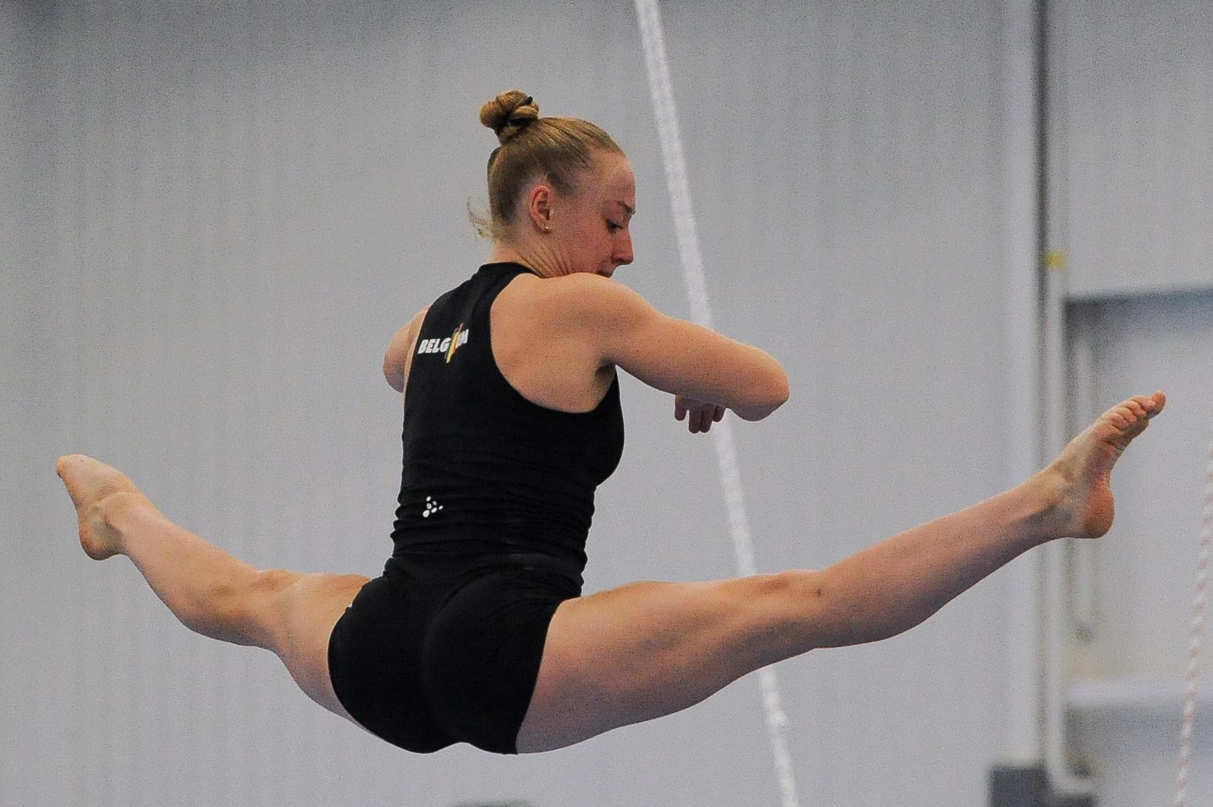Belgian Lisa Vaelen pictured during a training session of Belgium's artistic gymnastics team, Wednesday 7 October 2026, in Gent, ahead of the Worlds Championships in Rotterdam from 17 to 25 October 2026. BELGA PHOTO BOAZ KEERSMAEKERS