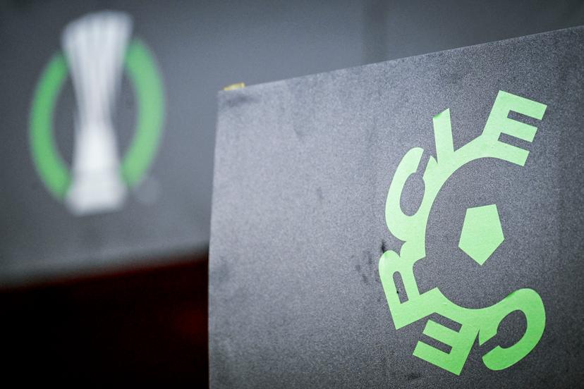 Cercle Brugge logo pictured at a soccer game between Polish Jagiellonia Bialystok and Belgian Cercle Brugge KSV, Thursday 06 March 2025 in Bialystok, Poland, the first leg of the round of 16 of the UEFA Conference League tournament. BELGA PHOTO TOM GOYVAERTS