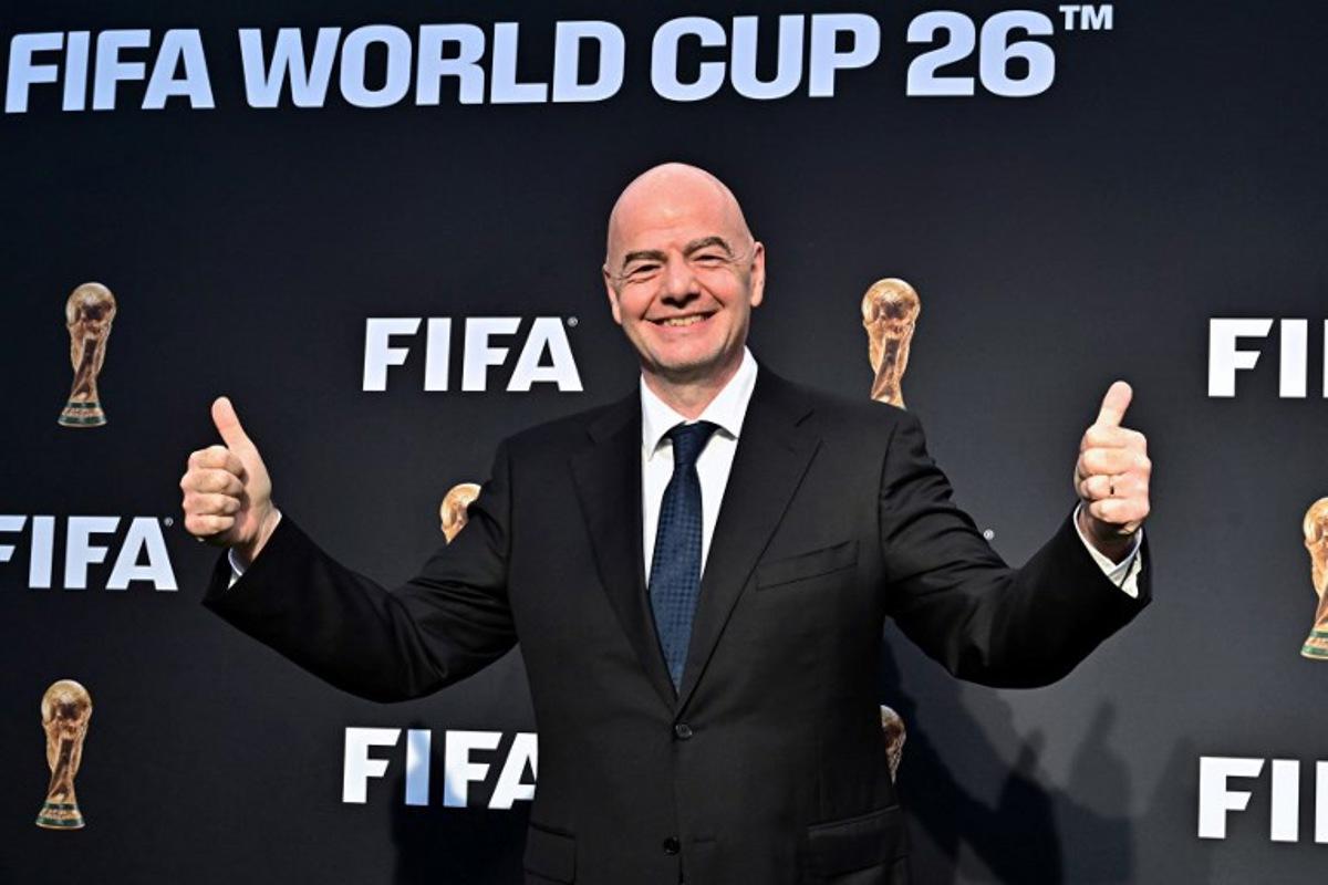 FIFA President Gianni Infantino arrives for the official FIFA World Cup 2026 brand #WeAre26 campaign launch in Los Angeles, California on May 17, 2023. With the launch of the #WeAre26 campaign, FIFA will unveil the official logo and brand identity of the 2026 World Cup and the 16 Host Cities, in Canada, Mexico, and the United States. The official competition branding will be accompanied by 16 special logos each relating to the host cities across the three countries. Frederic J. BROWN / AFP