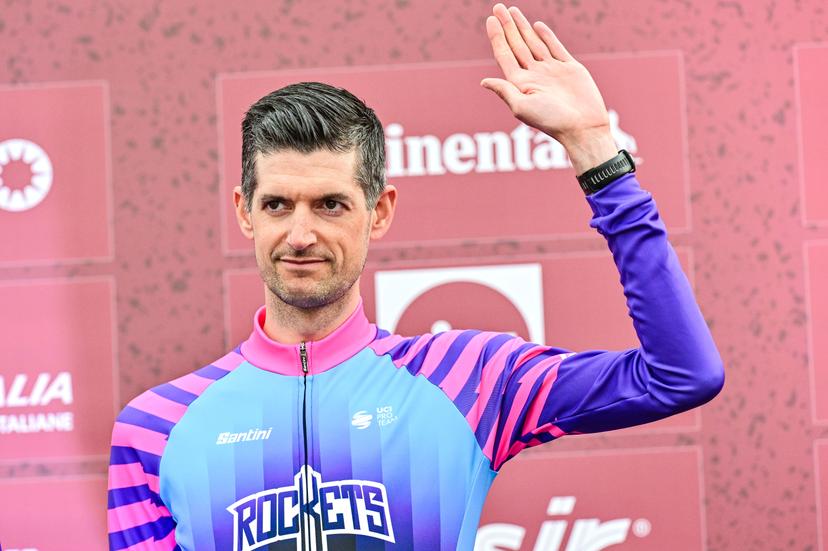 Dutch Wout Poels of Unibet Rose Rockets pictured during the team presentations ahead of the 'Strade Bianche' one day cycling race from and to Siena, Italy, Friday 06 March 2026. BELGA PHOTO DIRK WAEM