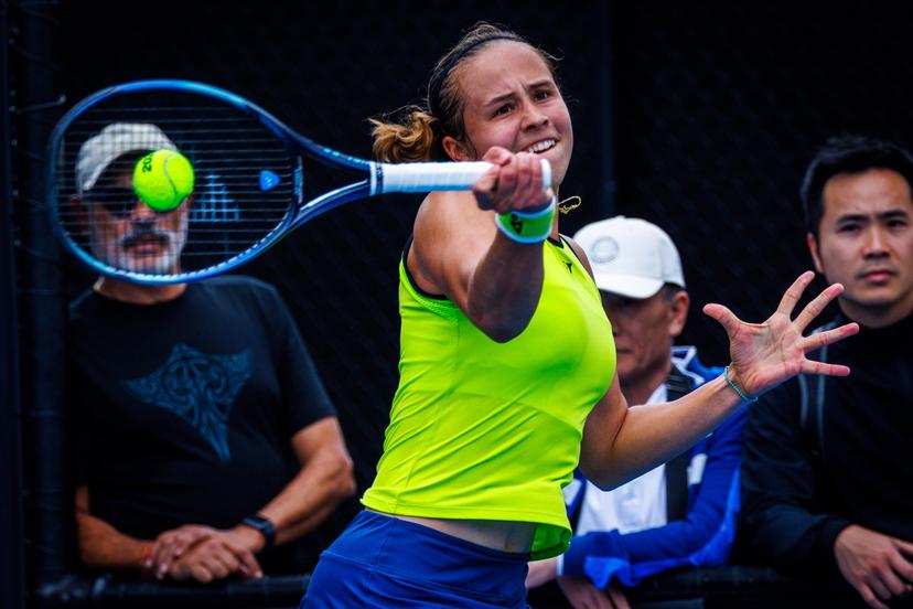 Belgium¿s Hanne Vandewinkel during a qualifying match against USA¿s Carol Young Suh at the Australian Open, Melbourne Park, Melbourne, January 13, 2026.    Photo by Patrick Hamilton/SIPA USA) ---  BENELUX ONLY     ---