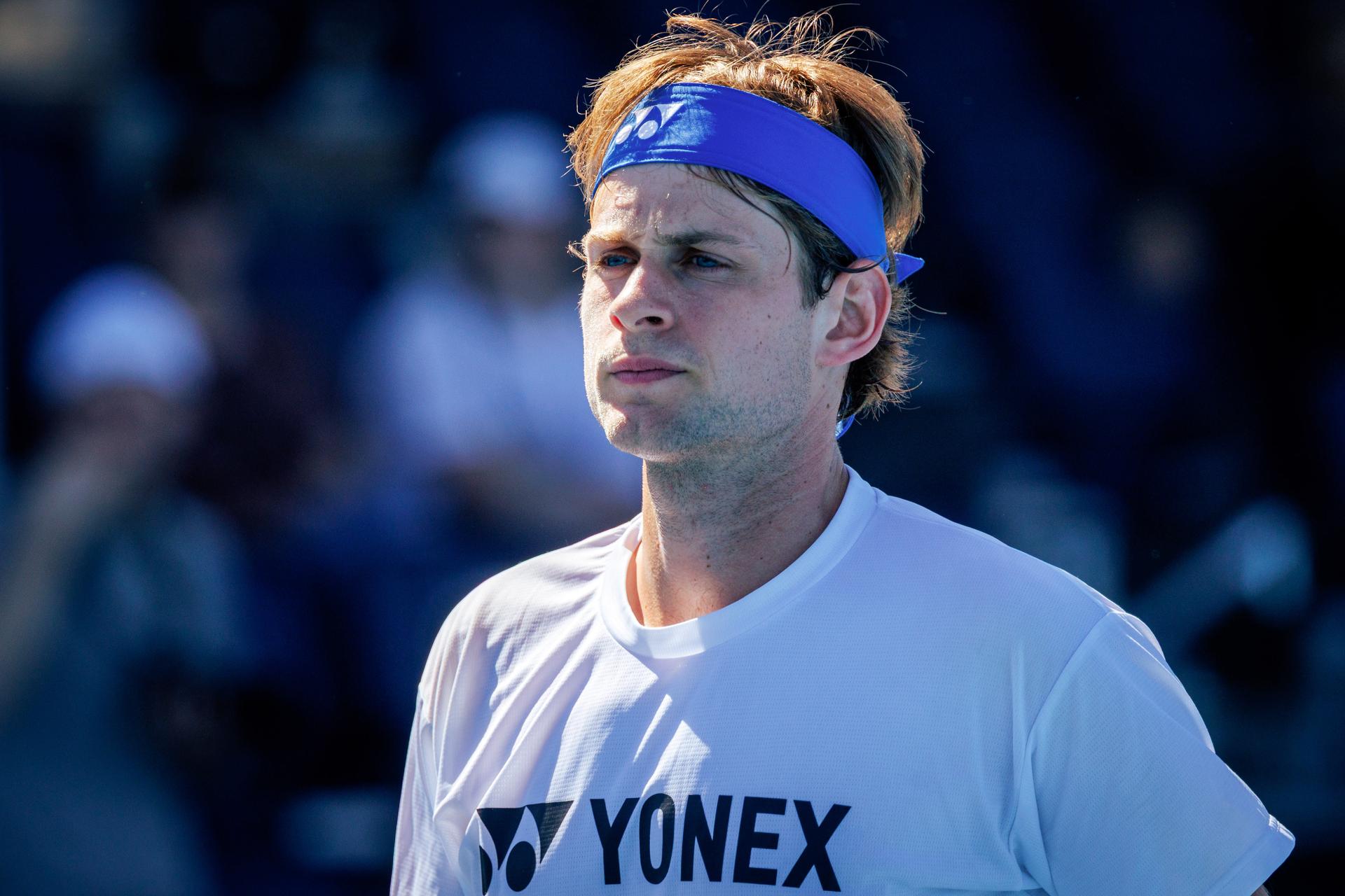 Belgian Zizou Bergs pictured during a training practice before the start of the Australian Open tennis tournament in Melbourne, Australia on Saturday 17 January 2026.  BELGA PHOTO PATRICK HAMILTON  --- BENELUX ONLY   ---