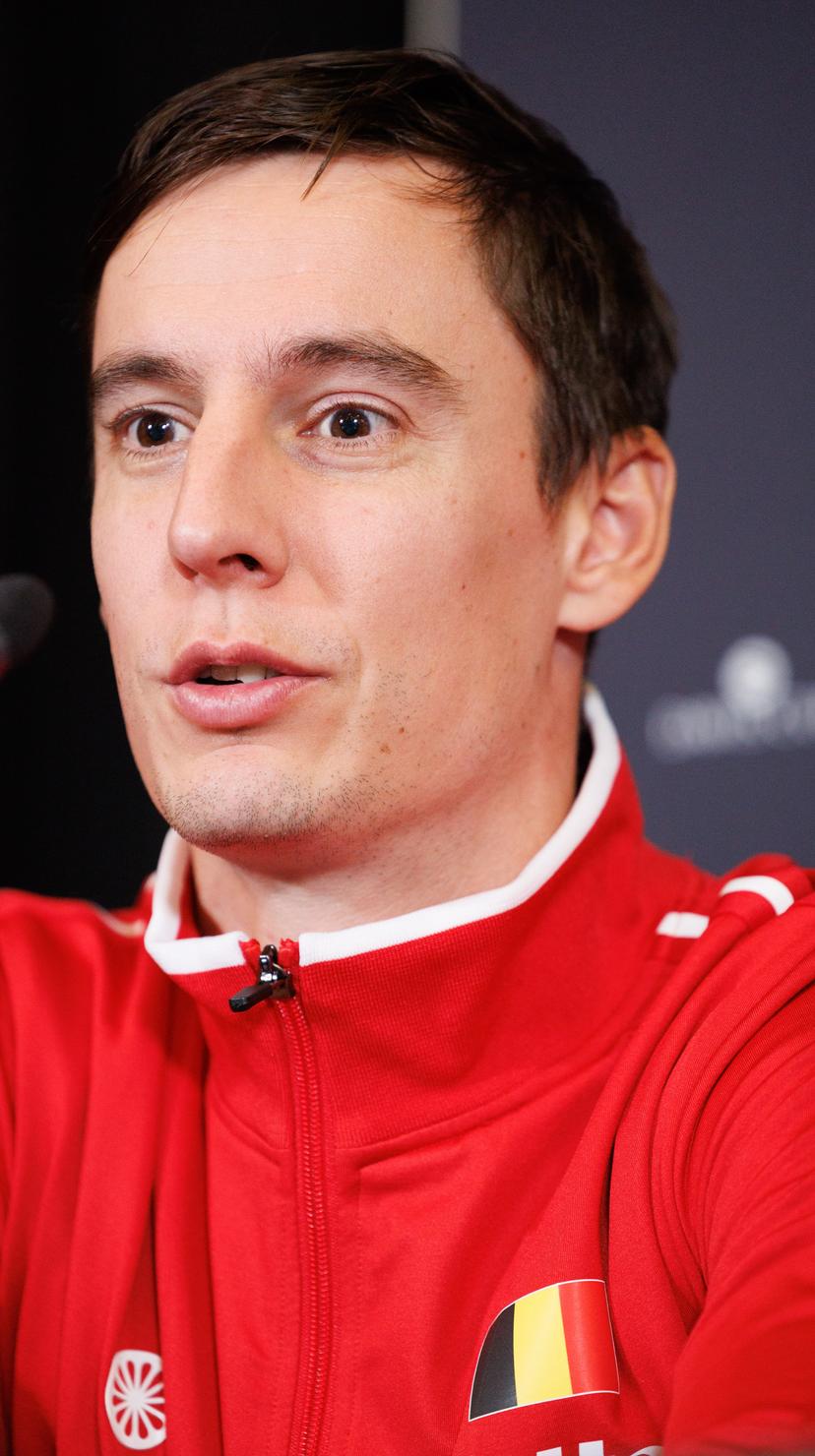 Belgian Joran Vliegen pictured aftera the draw ahead of the qualifiers of the Davis Cup World Group tennis meeting between Belgium and Chile, Friday 31 January 2025, in Hasselt. BELGA PHOTO BENOIT DOPPAGNE