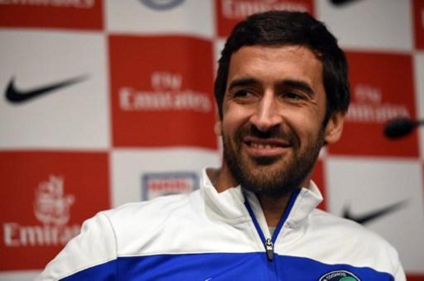 New York Cosmos player Raul Gonzalez Blanco during a press conference October 27, 2015 to announce his retirement at the end of the current season of the North American Soccer League.   TIMOTHY A. CLARY / AFP