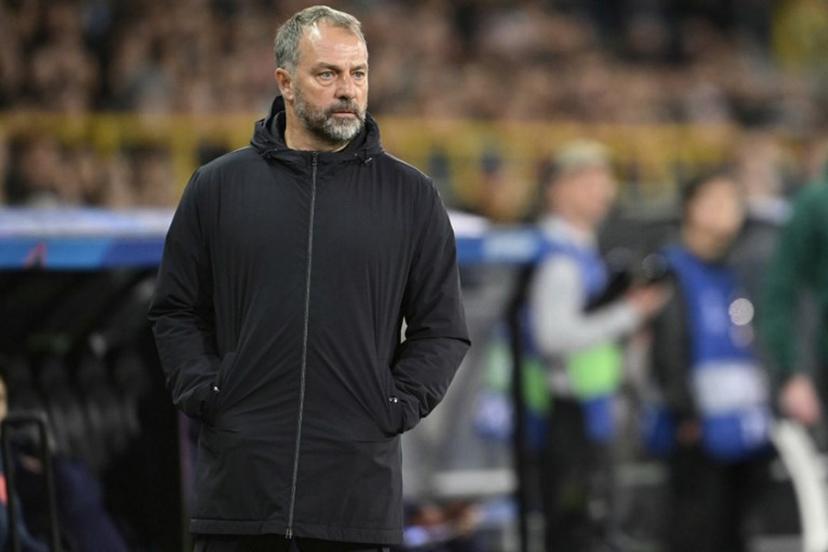 Barcelona's German coach Hans-Dieter Flick reacts from the sideline during the UEFA Champions League league phase day 4 football match between Club Brugge and FC Barcelona at Jan Breydelstadion stadium, in Bruges, on November 5, 2025.  NICOLAS TUCAT / AFP