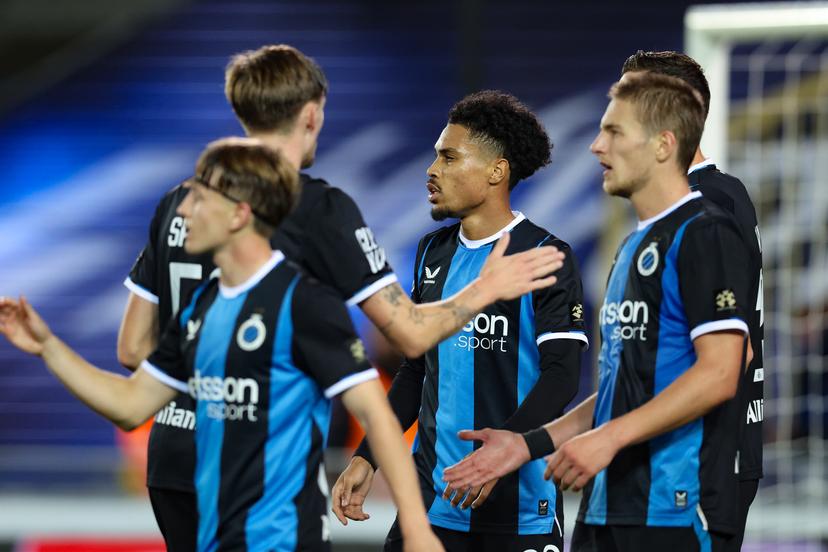 Club's Felix Lemarechal celebrates after scoring during a soccer match between Club Brugge and KSC Lokeren, Saturday 17 October 2026 in Brugge, a game in the 1/16 final of the Croky Cup Belgian cup competition. BELGA PHOTO BRUNO FAHY
