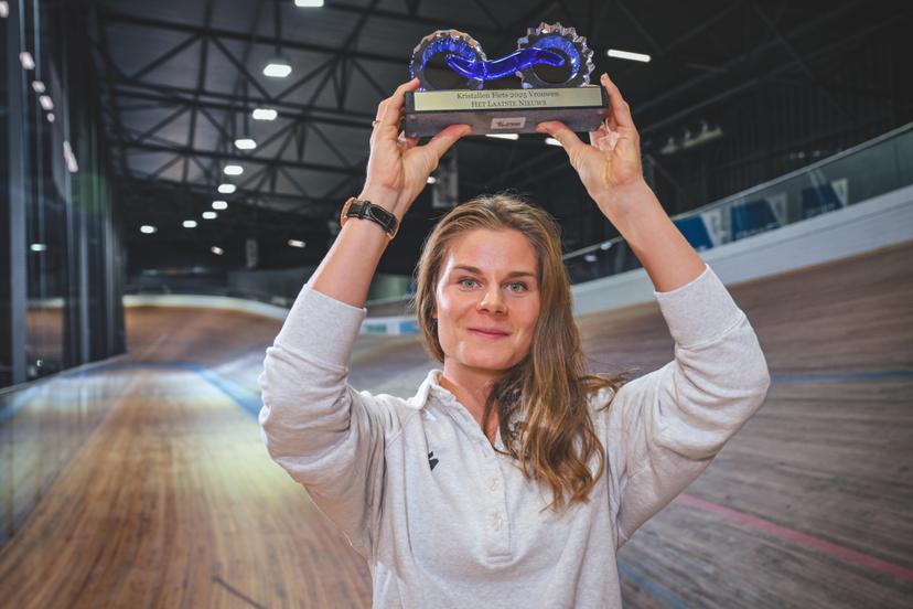 ATTENTION EDITORS - HAND OUT PICTURE - EDITORIAL USE ONLY - MANDATORY CREDIT 'DPG MEDIA'  Undated handout picture shows Belgian Lotte Kopecky, winner of the 'Kristallen Fiets' (Crystal Bike - Velo de Cristal) for best female cyclist for the 2025 cycling season, organized by Flemish newspaper Het Laatste Nieuws, Thursday 20 November 2025. Belga and Belga editorial board decline all responsability regarding the content of this picture. PHOTO HANDOUT - DPG MEDIA