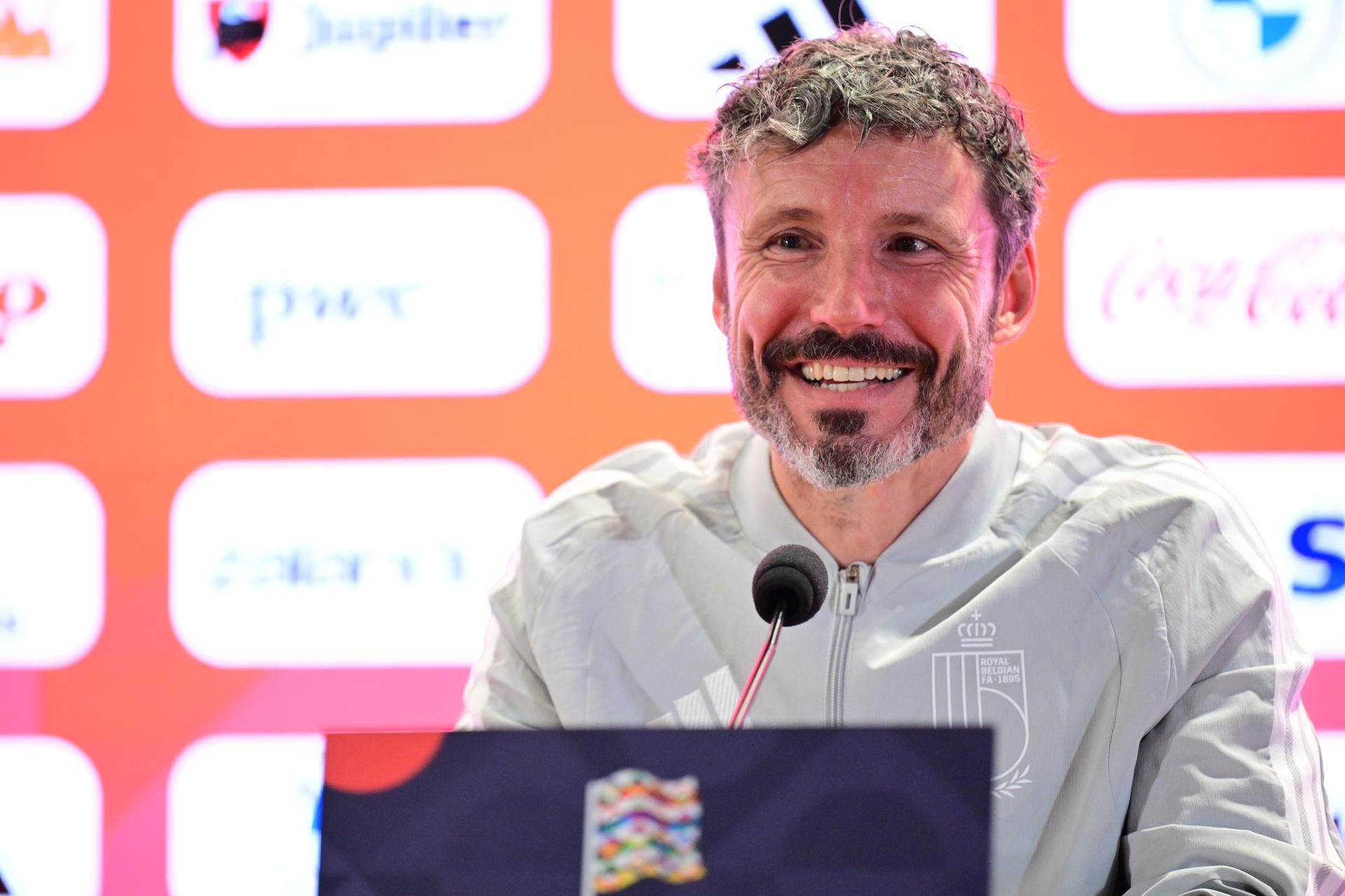 Belgium's head coach Mark van Bommel pictured during a press conference of the Red Devils, the Belgian national soccer team, in Rome, Italy on Thursday 24 September 2026. The team is preparing for the opening game of the UEFA Nations League against Italy on Friday. BELGA PHOTO DIRK WAEM
