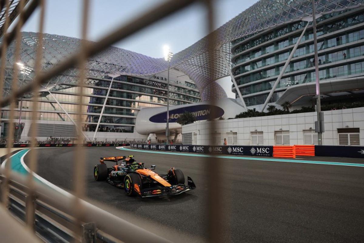 McLaren's British driver Lando Norris competes during the Abu Dhabi Formula One Grand Prix at the Yas Marina Circuit in Abu Dhabi on December 7, 2025.  Fadel SENNA / AFP