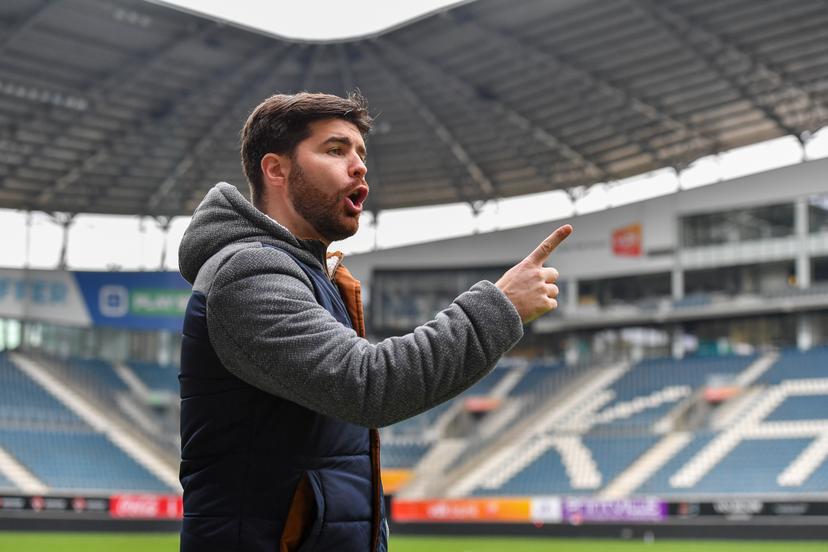 Club's head coach Dennis Moerman pictured during a soccer match between KAA Gent Ladies and Club YLA, Saturday 06 November 2021 in Gent, on day 8 of the Belgian 'Super League' women's first division. BELGA PHOTO DAVID CATRY