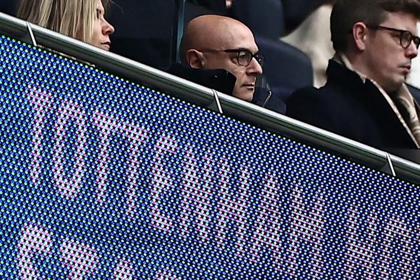 Tottenham Hotspur's English chairman Daniel Levy (C) looks on during the English Premier League football match between Tottenham Hotspur and Leicester City at the Tottenham Hotspur Stadium in London, on January 26, 2025.  HENRY NICHOLLS / AFP