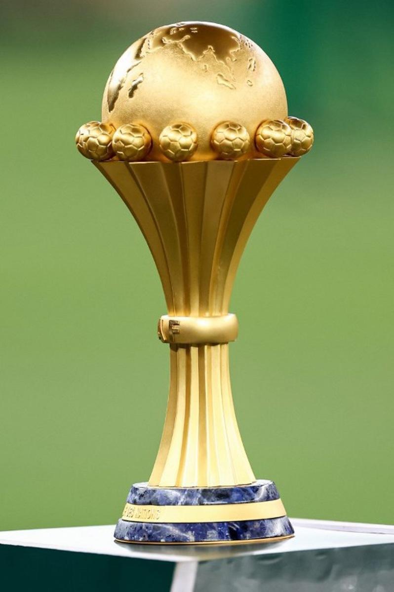 This photograph shows the trophy ahead of the Africa Cup of Nations (CAN) 2024 final football match between Ivory Coast and Nigeria at Alassane Ouattara Olympic Stadium in Ebimpe, Abidjan on February 11, 2024.  FRANCK FIFE / AFP