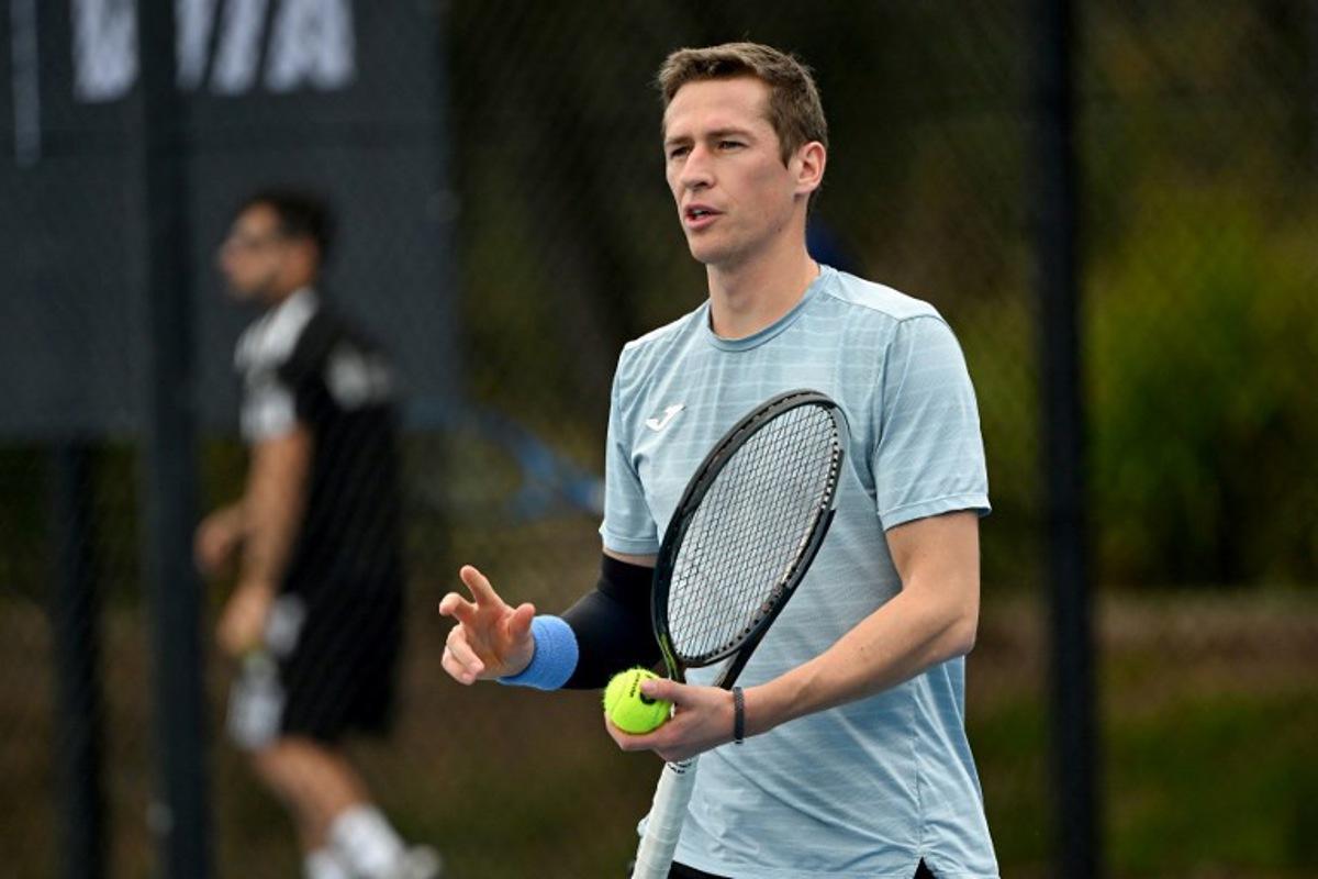 Belgium's Kimmer Coppejans attends a practice session ahead of the United Cup tennis tournament in Sydney on January 2, 2026.  Saeed KHAN / AFP