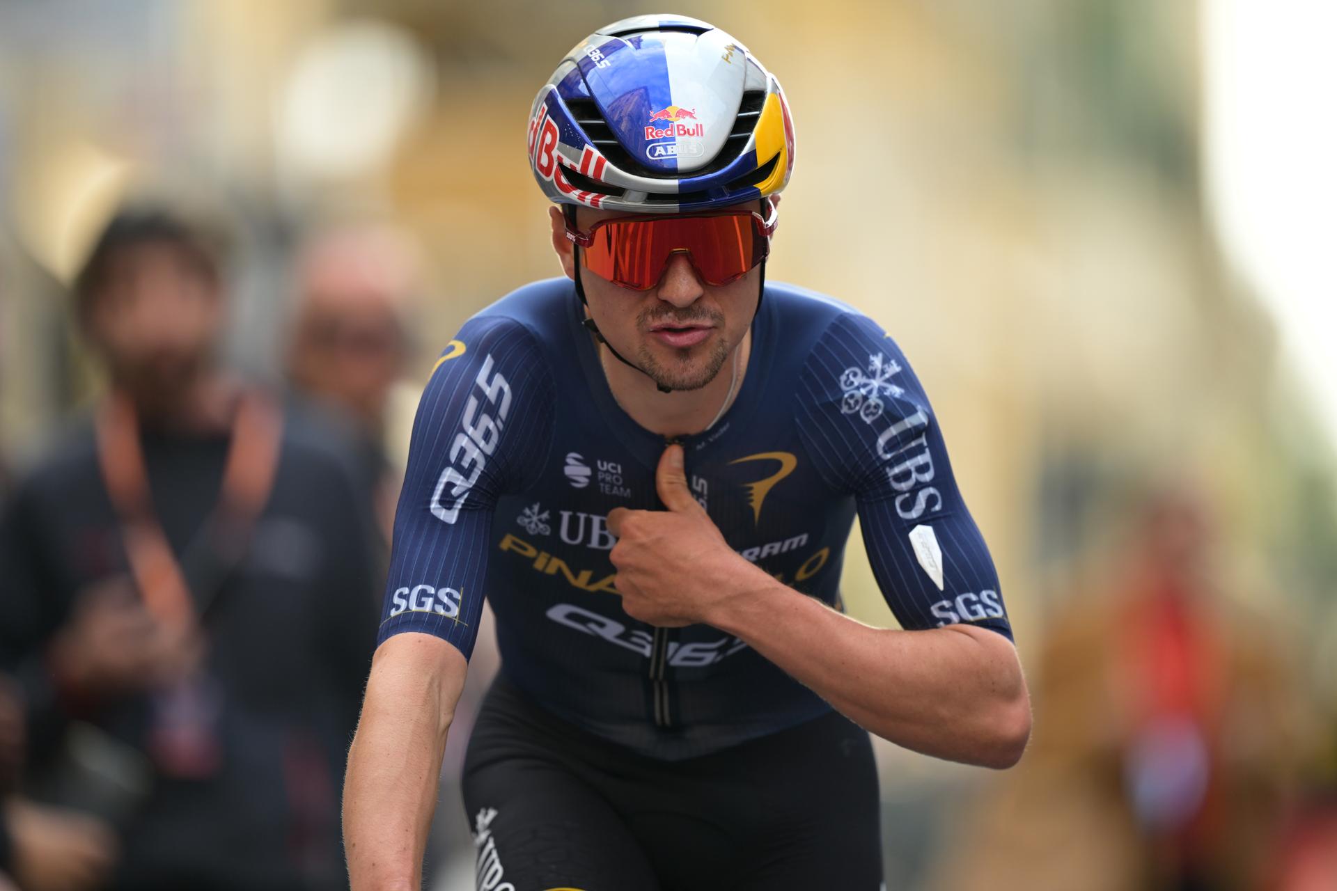 British Tom Pidcock of Pinarello Q36.5 Pro Cycling Team pictured after finishing second at the 'Milano-Sanremo' one day cycling race for men, 298km from Milan to San Remo, Italy, Saturday 21 March 2026. BELGA PHOTO DAVID PINTENS