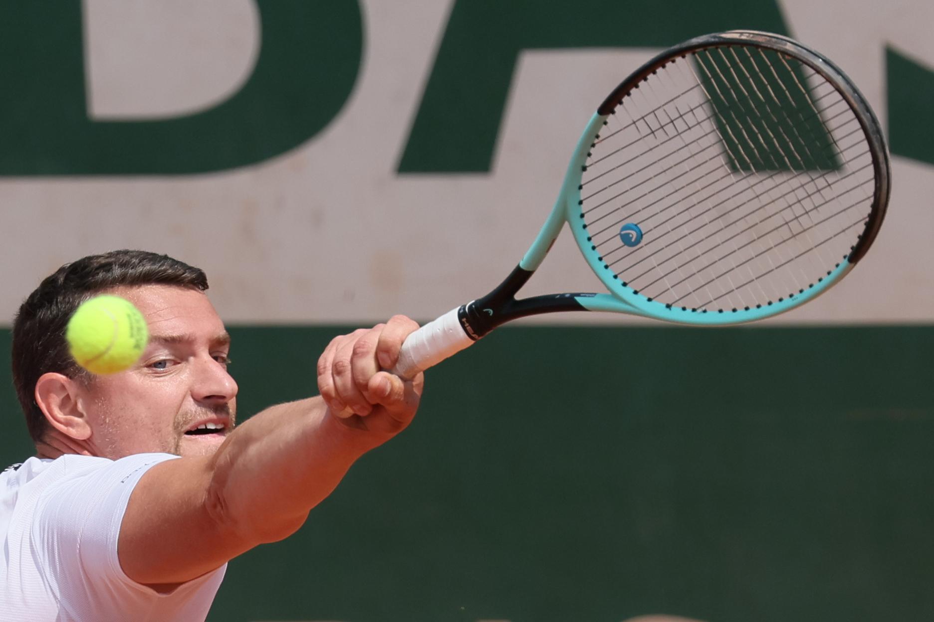 Belgian Joachim Gerard pictured during a simple tennis match between Belgian Gerard and Dutch Spaargaren, in the men's simple at the Roland Garros wheelchair-tennis tournament, Tuesday 03 June 2025 in Paris, France. The 2025 edition of Roland Garros takes place from May 25th to June 8th 2025. BELGA PHOTO BENOIT DOPPAGNE