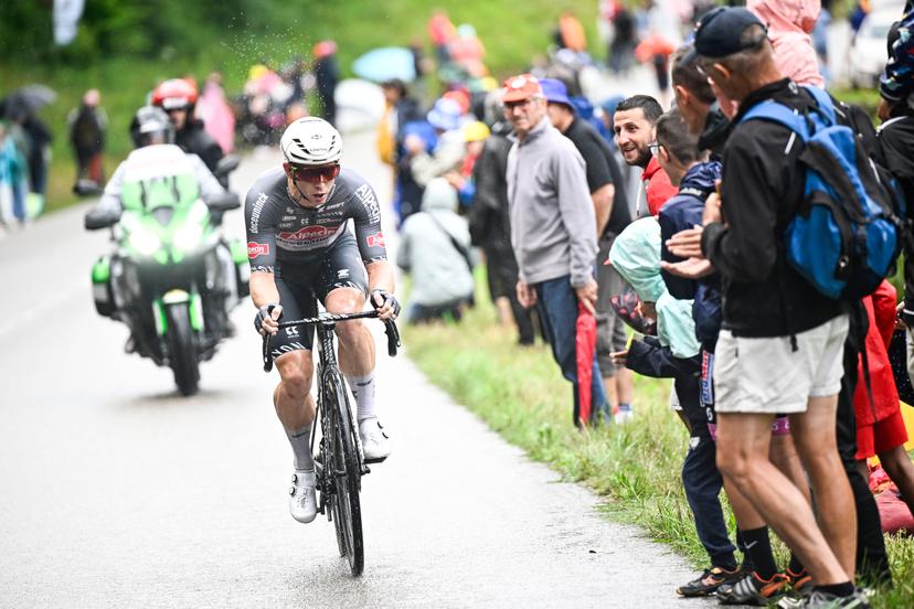 Australian Kaden Groves of Alpecin-Deceuninck pictured in action during stage 20 of the 2025 Tour de France cycling race, from Nantua to Montpellier (185km), on Saturday 26 July 2025 in France. The 112th edition of the Tour de France starts on Saturday 5 July in Lille, France, and will finish in Paris, France on the 27th of July. BELGA PHOTO JASPER JACOBS