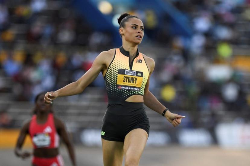 USA's Sydney McLaughlin-Levrone competes to win the women's 400m event during the Grand Slam Track competition at the National Stadium in Kingston, Jamaica, on April 6, 2025.  Ricardo Makyn / AFP
