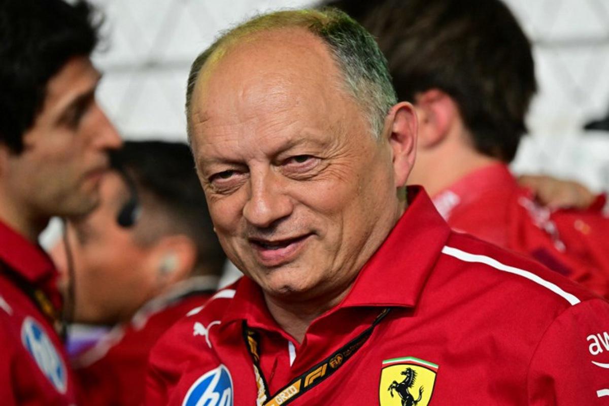 Ferrari team principal Frederic Vasseur celebrates after the 2025 Saudi Arabia Formula One Grand Prix at the Jeddah Corniche Circuit on April 20, 2025.  Giuseppe CACACE / AFP