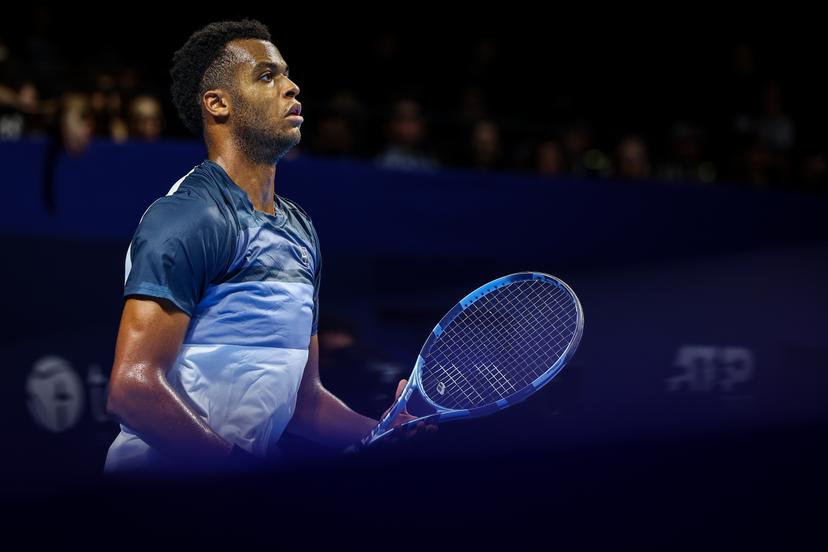 French Giovanni Mpetshi Perricard pictured in action during the European Open ATP tennis tournament in Brussels, on Friday 17 October 2025. This year's edition of the tournament is taking place from 12 to 19 October 2025. BELGA PHOTO DAVID PINTENS