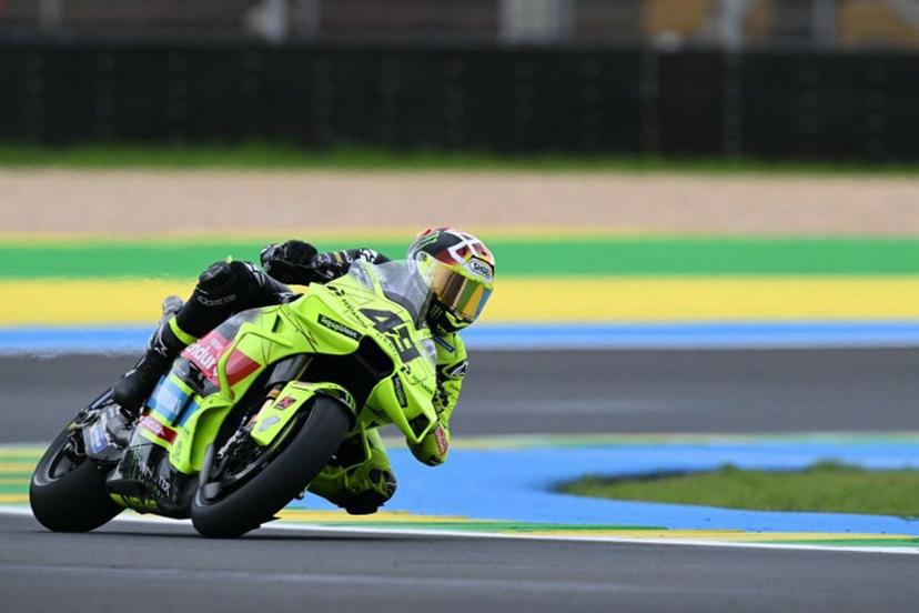 Pertamina Enduro VR46 Racing Team's Italian rider Fabio Di Giannantonio competes during the MotoGP practice session of the Grand Prix of Brazil at the Ayrton Senna International racetrack in Goiania, state of Goias, Brazil, on March 20, 2026.  EVARISTO SA / AFP