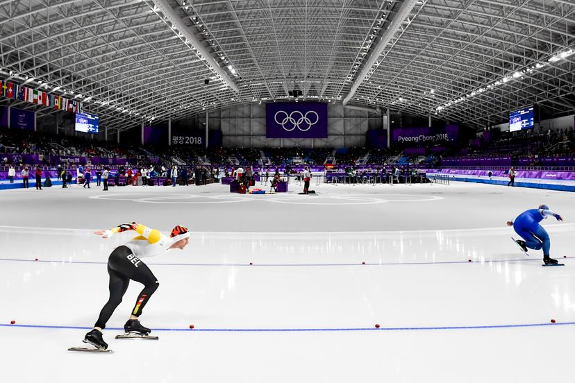 Belgian speed skater Mathias Voste pictured during the finals of the men's 1000m speed skating event at the XXIII Olympic Winter Games, Friday 23 February 2018, in Pyeongchang, South Korea. The Winter Olympics are taking place from 9 February to 25 February in Pyeongchang County, South Korea. BELGA PHOTO DIRK WAEM