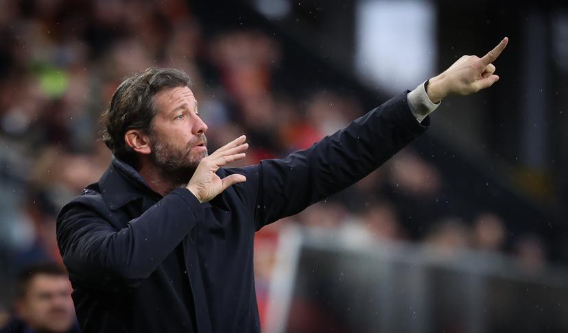 Charleroi's head coach Rik De Mil gestures during a soccer match between KV Mechelen and Sporting Charleroi, Sunday 07 December 2025 in Mechelen, on day 17 of the 2025-2026 'Jupiler Pro League' first division of the Belgian championship. BELGA PHOTO VIRGINIE LEFOUR