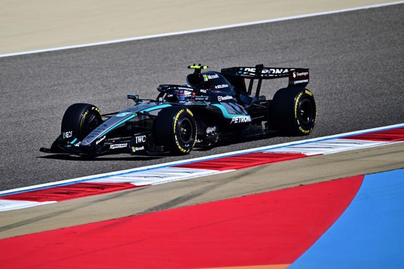Mercedes' Italian driver Kimi Antonelli drives on the first day of the Formula One pre-season testing at the Bahrain International Circuit in Sakhir on February 18, 2026.   Giuseppe CACACE / AFP