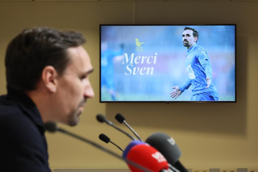 Gent's Sven Kums pictured during a press conference of Belgian soccer team KAA Gent, for midfielder Kums to elaborate on his plans for the future, Wednesday 07 May 2025 in Gent.  BELGA PHOTO BENOIT DOPPAGNE