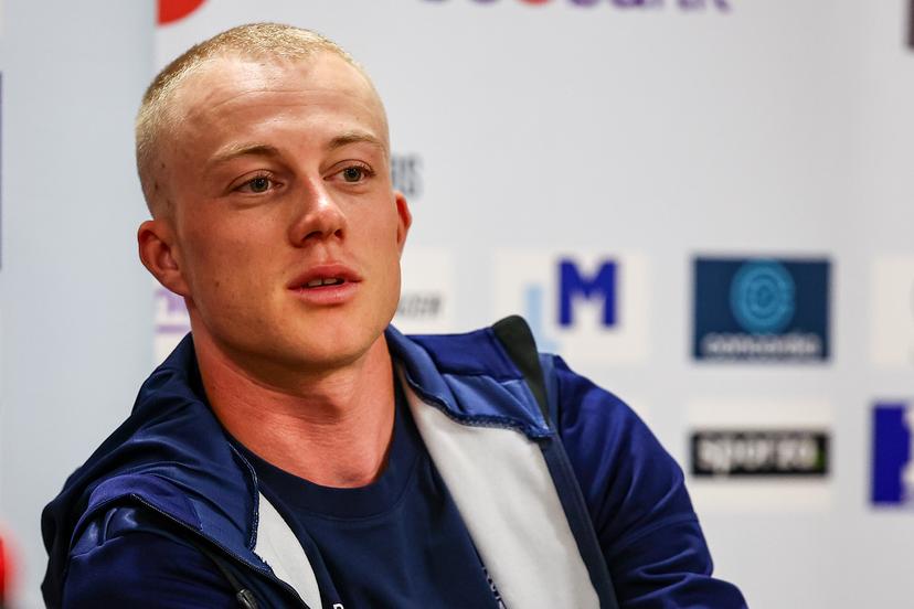 Belgian Maxim Van Gils pictured during a press conference at the UEC road European cycling championships, in Loriol-sur-Drome, France on Friday 03 October 2025. The European cycling championships Drome-Ardeche takes place from 1 to 5 October, France. BELGA PHOTO DAVID PINTENS