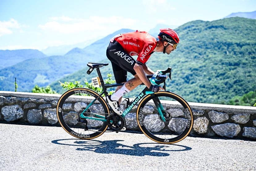 Spanish Cristian Rodriguez of Arkea-BB Hotels pictured in action during stage 15 of the 2024 Tour de France cycling race, from Loudenvielle to Plateau de Beille, France (107,7 km), on Sunday 14 July 2024. The 111th edition of the Tour de France starts on Saturday 29 June and will finish in Nice, France on 21 July. BELGA PHOTO JASPER JACOBS