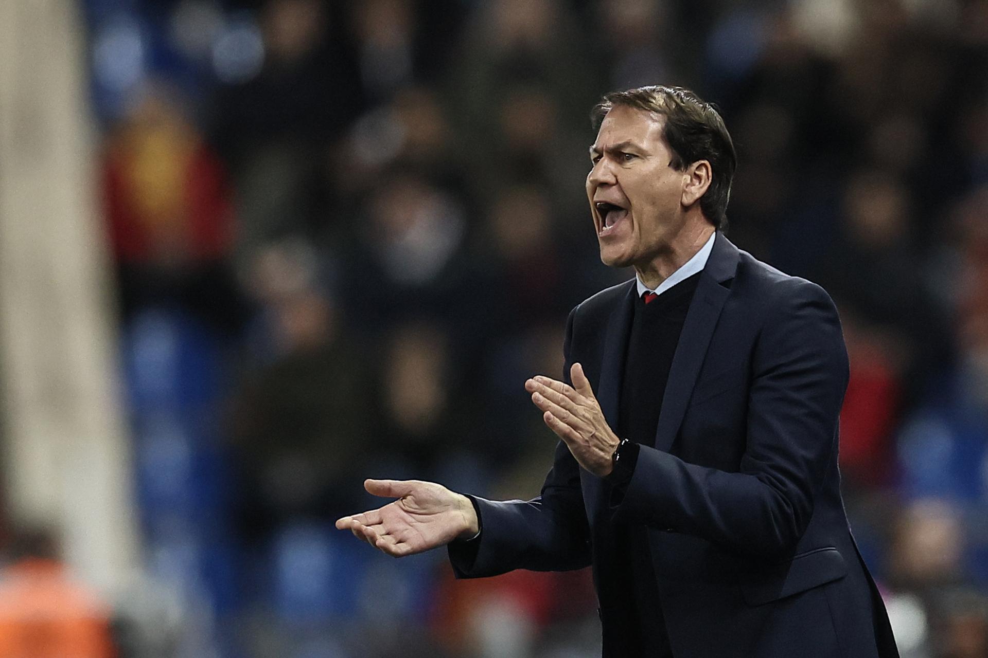 Belgium's head coach Rudi Garcia pictured during a soccer game between Belgian national team the Red Devils and Ukraine, Sunday 23 March 2025 in Genk, the return leg of the Nations League playoff. Ukraine won the first leg 3-1. BELGA PHOTO BRUNO FAHY