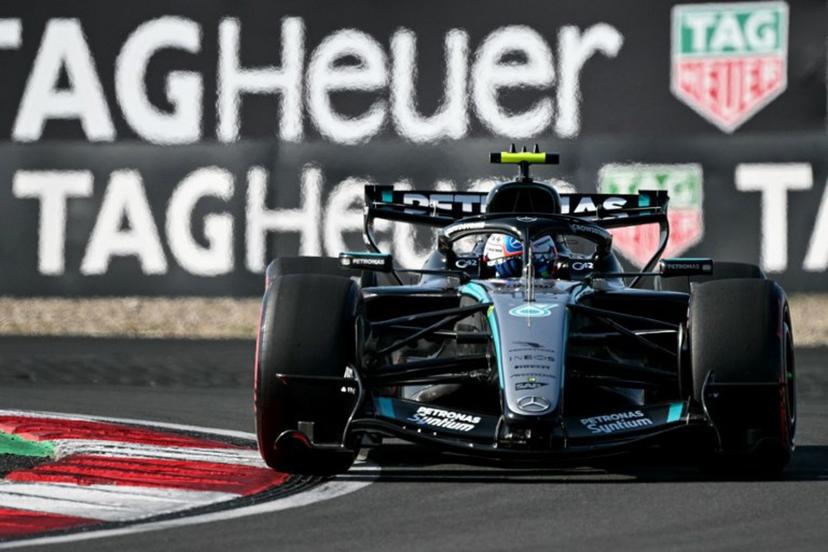 Mercedes' Italian driver Kimi Antonelli drives during the qualifying session ahead of the Formula One Chinese Grand Prix at the Shanghai International Circuit in Shanghai on March 14, 2026.  Greg Baker / AFP