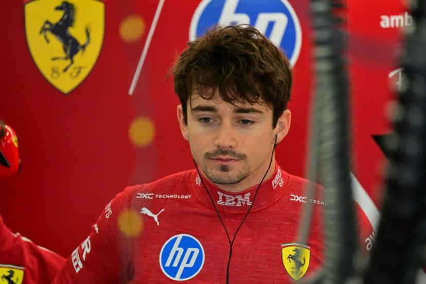 Ferrari's Monegasque driver Charles Leclerc in the garage during the third practice session ahead of the Formula One British Grand Prix at the Silverstone motor racing circuit in Silverstone, central England, on July 5, 2025.  Andrej ISAKOVIC / AFP