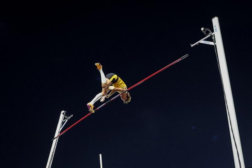 Sweden's Armand Duplantis competes in the men's pole vault event of the Diamond League athletics meeting at the Louis II stadium in Monaco on July 11, 2025.  Valery HACHE / AFP