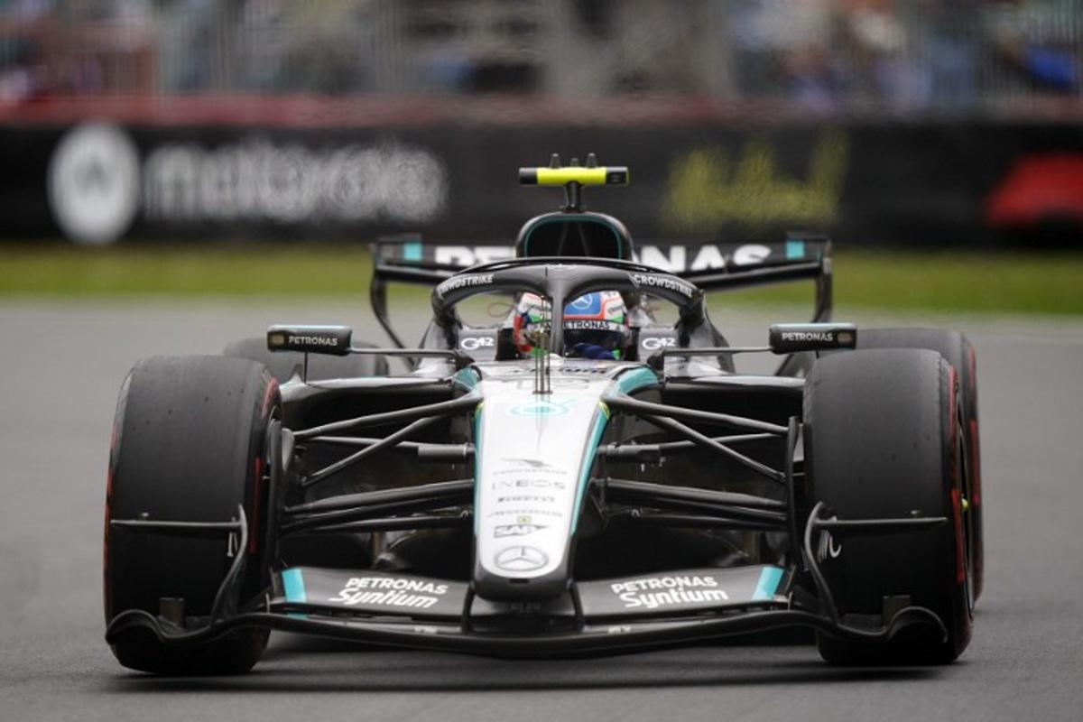 Mercedes' Italian driver Kimi Antonelli races during the 2026 Formula 1 Grand Prix du Canada at Circuit Gilles-Villeneuve in Montreal, Canada, on May 24, 2026.   Geoff Robins / AFP