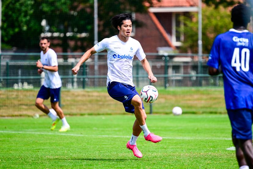 Gent's Atsuki Ito pictured in action during a training session at the summer training camp of Belgian first division soccer team KAA Gent in De Lutte, Losser, the Netherlands on Wednesday 15 July 2026, to prepare for the upcoming 2026-2027 season. BELGA PHOTO TOM GOYVAERTS