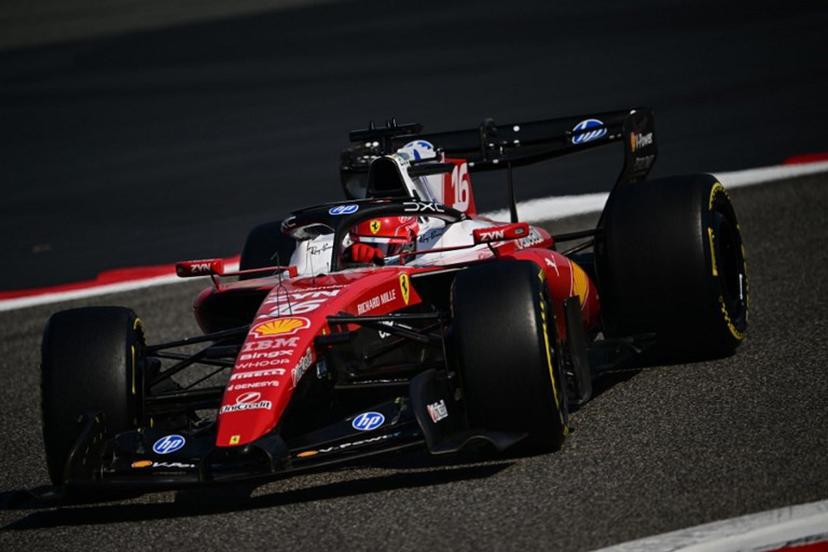 Ferrari's Monegasque driver Charles Leclerc drives on the third day of the Formula One pre-season testing at the Bahrain International Circuit in Sakhir on February 20, 2026.   Giuseppe CACACE / AFP