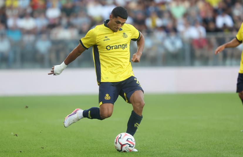 Union's Anan Khalaili fights for the ball during a soccer game between Belgian Royale Union Saint-Gilloise and Norwegian Bodo/Glimt, Tuesday 04 August 2026 in Oostende, in the first leg of the third qualifying round for the UEFA Champions League. BELGA PHOTO VIRGINIE LEFOUR