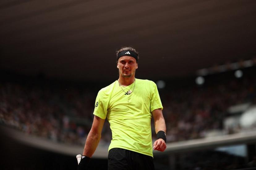 Germany's Alexander Zverev looks on as he plays against Italy's Flavio Cobolli during their men's singles match on day 7 of the French Open tennis tournament on Court Philippe-Chatrier at the Roland-Garros Complex in Paris on May 31, 2025.  Anne-Christine POUJOULAT / AFP
